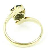 Superb 14K Cat's Eye Engraved Bypass Ring, 7