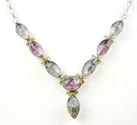 Sterling Amethyst Fluorite Necklace