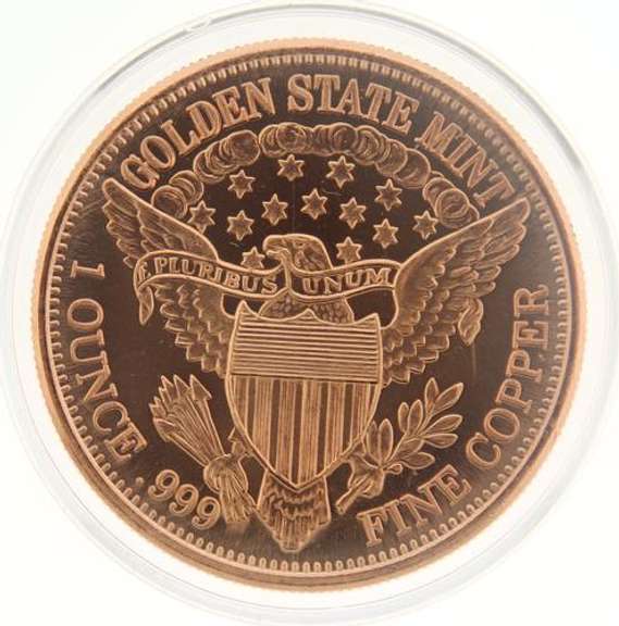 1933 1oz Round Liberty Fine Copper Bullion
