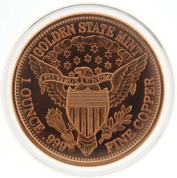 1oz .999 Round Liberty Fine Copper Bullion