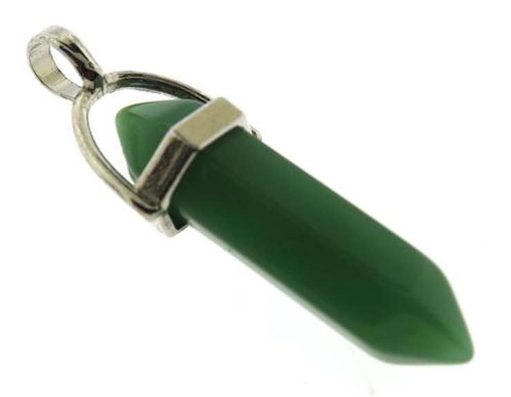 Jade Silver Tone Pendant