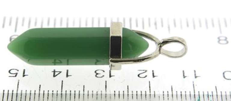 Jade Silver Tone Pendant