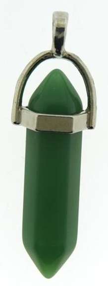 Jade Silver Tone Pendant