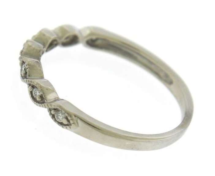 Precious 14kt WG Twisted Diamond Milgrain Detailed Ring
