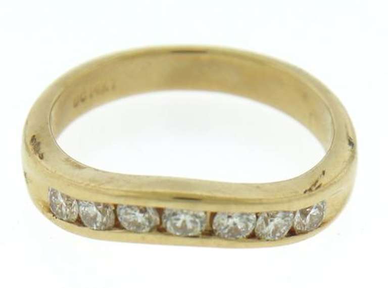 Handsome Channel Set .45 ctw Diamond Curved Wave Band