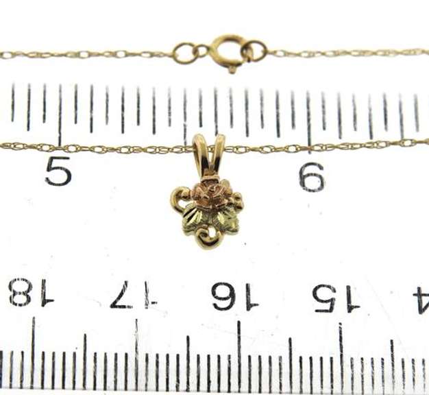 Whimsical Black Hill Gold Flower & Leaf Necklace