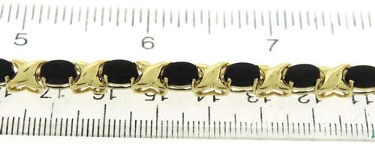 Favorite Black Onyx X Link Yellow Gold Bracelet