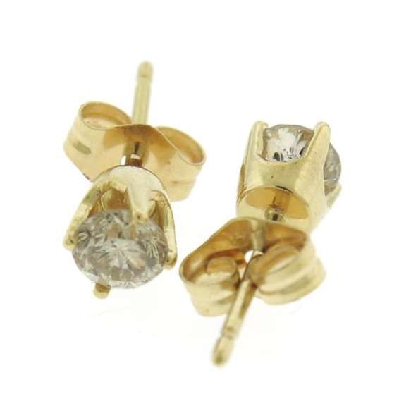 Elegant Round Brilliant Cut Diamond Stud Earrings