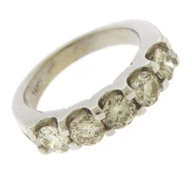 Impressive 1.34ctw RBC Diamond White Gold Band