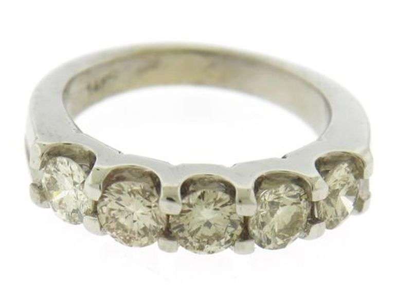 Impressive 1.34ctw RBC Diamond White Gold Band