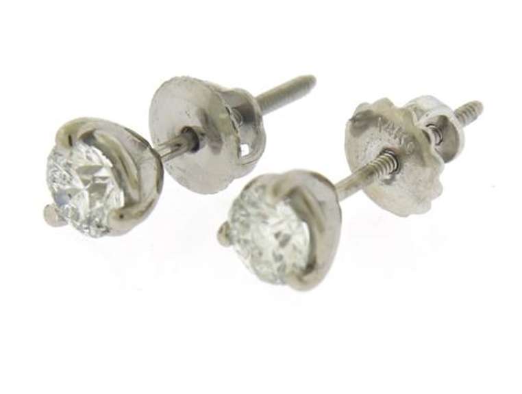 Classic White Gold .77ctw Diamond Stud Earrings
