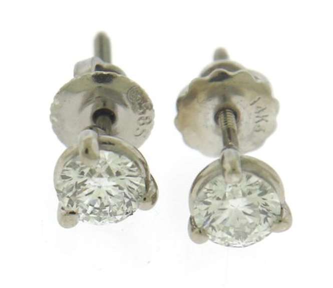 Classic White Gold .77ctw Diamond Stud Earrings