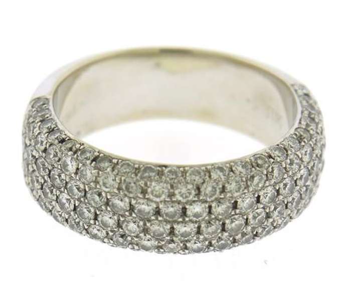 Scintillating 14kt WG Pave Diamond White Gold Band