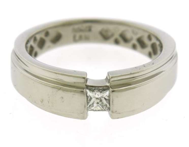 Gent's Platinum Princess Cut Diamond Band