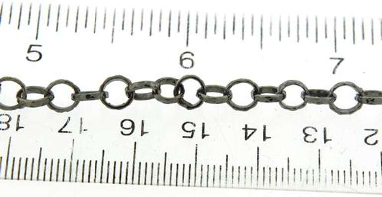 Dramatic Oxidized & Textured Round Link 36" Silver Rope Chain