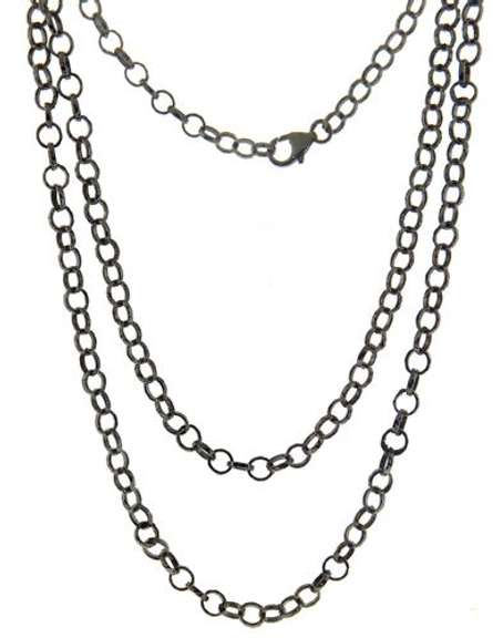 Dramatic Oxidized & Textured Round Link 36" Silver Rope Chain