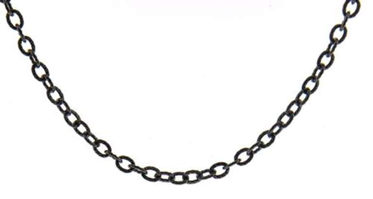Cool Sterling Silver Oxidized Textured 28" Opera Chain