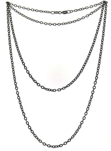 Cool Sterling Silver Oxidized Textured 28" Opera Chain