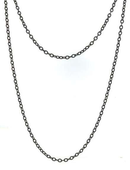 Fashionable Sterling Silver Oxidized Link 28" Opera Chain