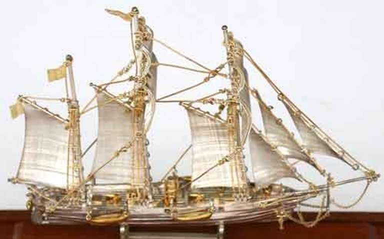 CSS Alabama Sterling Silver Ship In Presentation Case