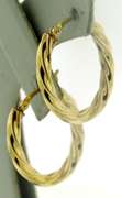 Popular Yellow Gold Oval Twisted Hoop Earrings