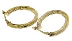 Popular Yellow Gold Oval Twisted Hoop Earrings