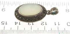 Sterling Silver Mop and Marcasite Pendant