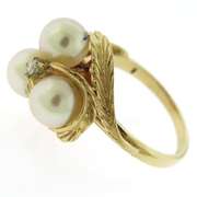 Fantastic 6.75mm Pearl & Diamond Accent Ring