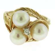 Fantastic 6.75mm Pearl & Diamond Accent Ring