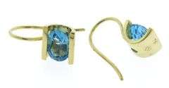 Beautiful 18kt Oval Blue Topaz Earrings
