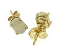 Beautiful Yellow Gold Opal Stud Earrings