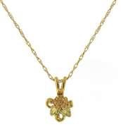 Whimsical Black Hill Gold Flower & Leaf Necklace