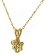 Whimsical Black Hill Gold Flower & Leaf Necklace