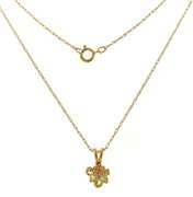 Whimsical Black Hill Gold Flower & Leaf Necklace