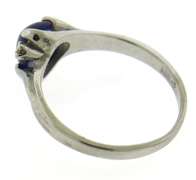 Charming Synthetic Blue Star Sapp & Diamond Accent Ring