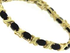Favorite Black Onyx X Link Yellow Gold Bracelet