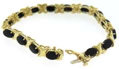 Favorite Black Onyx X Link Yellow Gold Bracelet