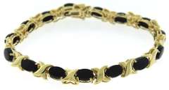 Favorite Black Onyx X Link Yellow Gold Bracelet
