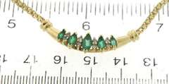 Great Yellow Gold Marquise Emerald & Diamond Necklace