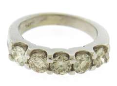 Impressive 1.34ctw RBC Diamond White Gold Band
