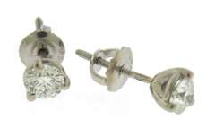 Classic White Gold .77ctw Diamond Stud Earrings