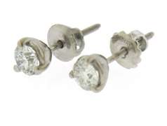Classic White Gold .77ctw Diamond Stud Earrings