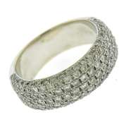Scintillating 14kt WG Pave Diamond White Gold Band
