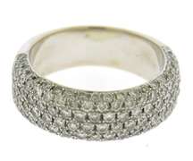 Scintillating 14kt WG Pave Diamond White Gold Band