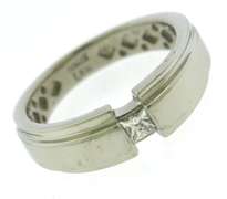 Gent's Platinum Princess Cut Diamond Band