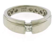 Gent's Platinum Princess Cut Diamond Band