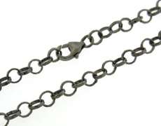 Dramatic Oxidized & Textured Round Link 36" Silver Rope Chain