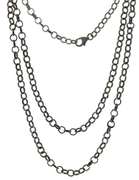 Dramatic Oxidized & Textured Round Link 36" Silver Rope Chain
