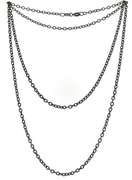 Cool Sterling Silver Oxidized Textured 28" Opera Chain