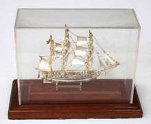USSConstitution Sterling Silver Ship In Presentation Case